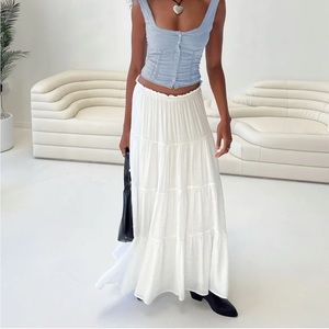 Princess Polly Mya Maxi Skirt White